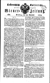 Wiener Zeitung 18191123 Seite: 1