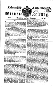 Wiener Zeitung 18191129 Seite: 1