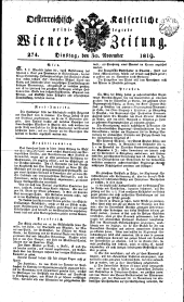 Wiener Zeitung 18191130 Seite: 1