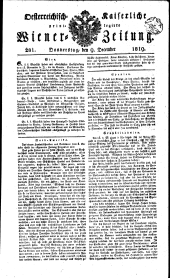 Wiener Zeitung 18191209 Seite: 1