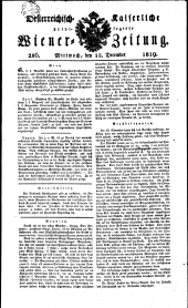 Wiener Zeitung 18191215 Seite: 1