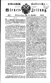 Wiener Zeitung 18191216 Seite: 1