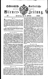 Wiener Zeitung 18200204 Seite: 1