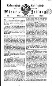 Wiener Zeitung 18200207 Seite: 1