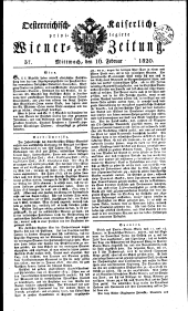 Wiener Zeitung 18200216 Seite: 1