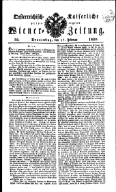 Wiener Zeitung 18200217 Seite: 1