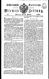 Wiener Zeitung 18200228 Seite: 1