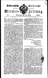 Wiener Zeitung 18200310 Seite: 1