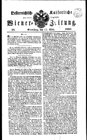 Wiener Zeitung 18200311 Seite: 1
