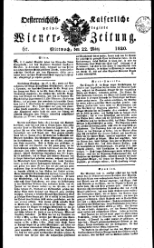 Wiener Zeitung 18200322 Seite: 1