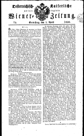 Wiener Zeitung 18200401 Seite: 1