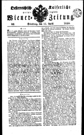 Wiener Zeitung 18200411 Seite: 1