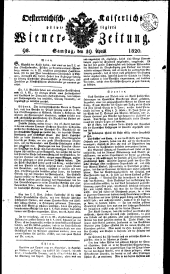 Wiener Zeitung 18200429 Seite: 1