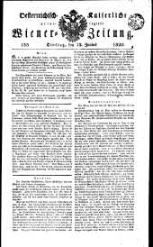 Wiener Zeitung 18200613 Seite: 1