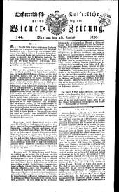 Wiener Zeitung 18200626 Seite: 1