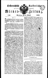 Wiener Zeitung 18200703 Seite: 1