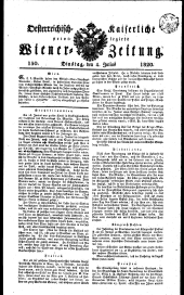 Wiener Zeitung 18200704 Seite: 1