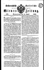 Wiener Zeitung 18200810 Seite: 1