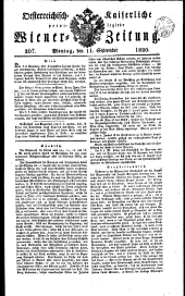 Wiener Zeitung 18200911 Seite: 1