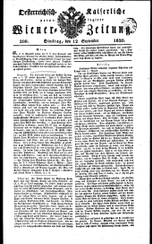 Wiener Zeitung 18200912 Seite: 1