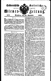 Wiener Zeitung 18200923 Seite: 1