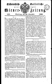 Wiener Zeitung 18200926 Seite: 1