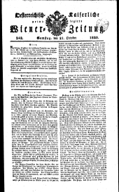 Wiener Zeitung 18201021 Seite: 1