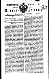 Wiener Zeitung 18201127 Seite: 1