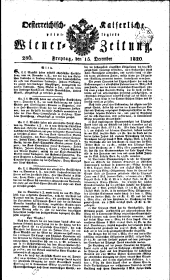Wiener Zeitung 18201215 Seite: 1