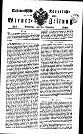 Wiener Zeitung 18201223 Seite: 1