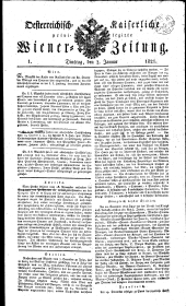 Wiener Zeitung 18210102 Seite: 1