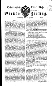 Wiener Zeitung 18210110 Seite: 1