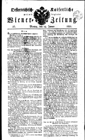 Wiener Zeitung 18210129 Seite: 1