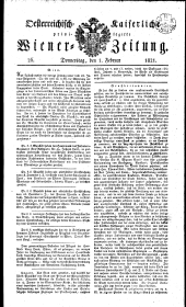 Wiener Zeitung 18210201 Seite: 1