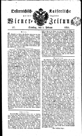 Wiener Zeitung 18210203 Seite: 1