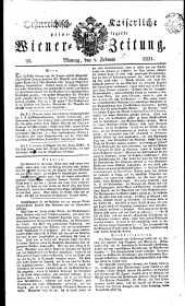 Wiener Zeitung 18210205 Seite: 1