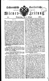 Wiener Zeitung 18210208 Seite: 1