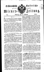 Wiener Zeitung 18210212 Seite: 1