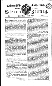 Wiener Zeitung 18210412 Seite: 1