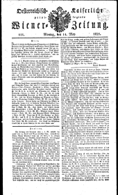 Wiener Zeitung 18210514 Seite: 1