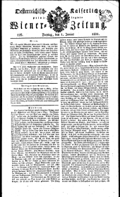 Wiener Zeitung 18210601 Seite: 1