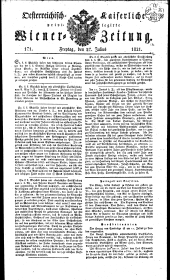 Wiener Zeitung 18210727 Seite: 1