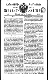 Wiener Zeitung 18210919 Seite: 1