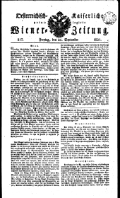 Wiener Zeitung 18210921 Seite: 1