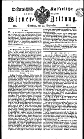 Wiener Zeitung 18210922 Seite: 1