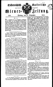 Wiener Zeitung 18210925 Seite: 1