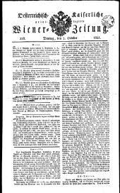 Wiener Zeitung 18211002 Seite: 1