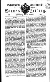 Wiener Zeitung 18211025 Seite: 1