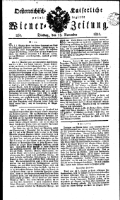 Wiener Zeitung 18211113 Seite: 1