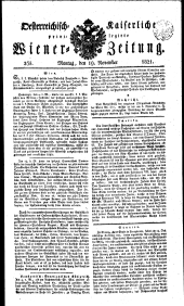 Wiener Zeitung 18211119 Seite: 1
